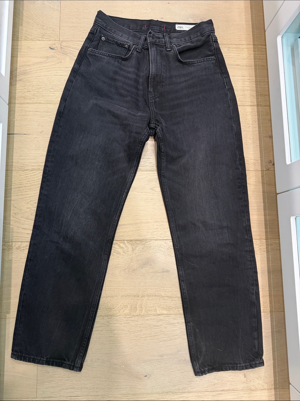 Zara Mom Black Straight Jeans